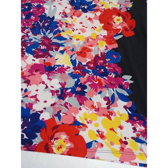 Maggy L Womens Dress Black Pink Floral Long Sleeve Sheath Tunic Sz 4 - Picture 5 of 8